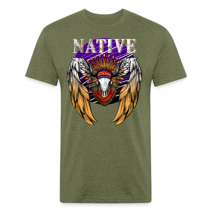 Native Fitted T-Shirt - heather military green