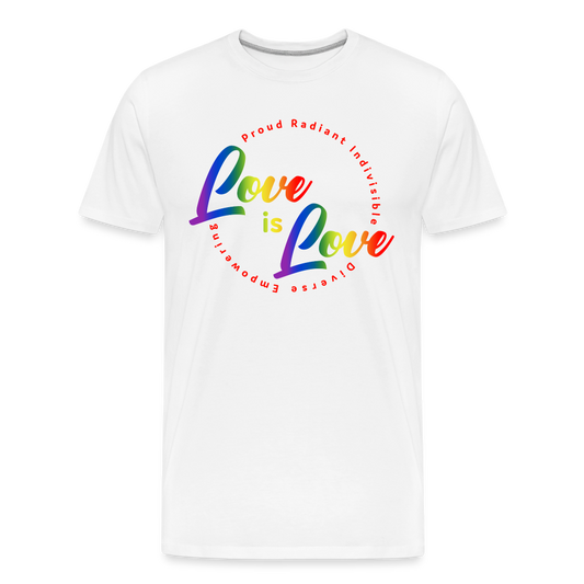 GU 'Love is Love' 🌈❤️ Pride Month Men’s Organic T-Shirt - white