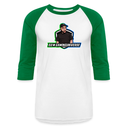 D2M Unisex Baseball Tee - white/kelly green