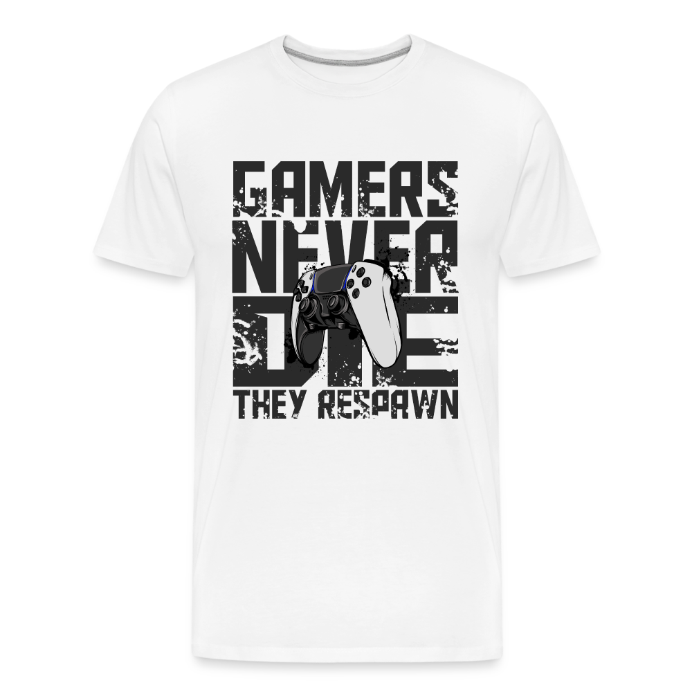 GU 'Gamers Never Die' Men’s Premium Organic T-Shirt  - PS5 - white