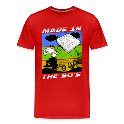 GU 'Made in the 90's' Men’s Premium Organic T-Shirt  - White - red