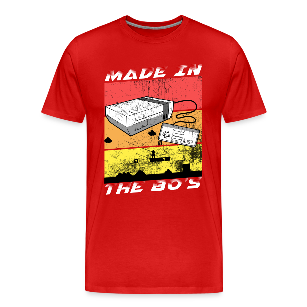 GU 'Made in the 80's' Men’s Premium Organic T-Shirt  - White - red