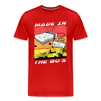 GU 'Made in the 80's' Men’s Premium Organic T-Shirt  - White - red