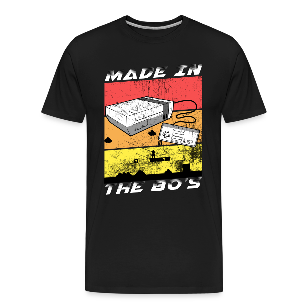 GU 'Made in the 80's' Men’s Premium Organic T-Shirt  - White - black