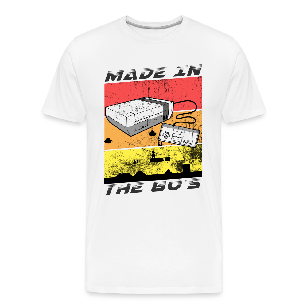 GU 'Made in the 80's' Men’s Premium Organic T-Shirt - white