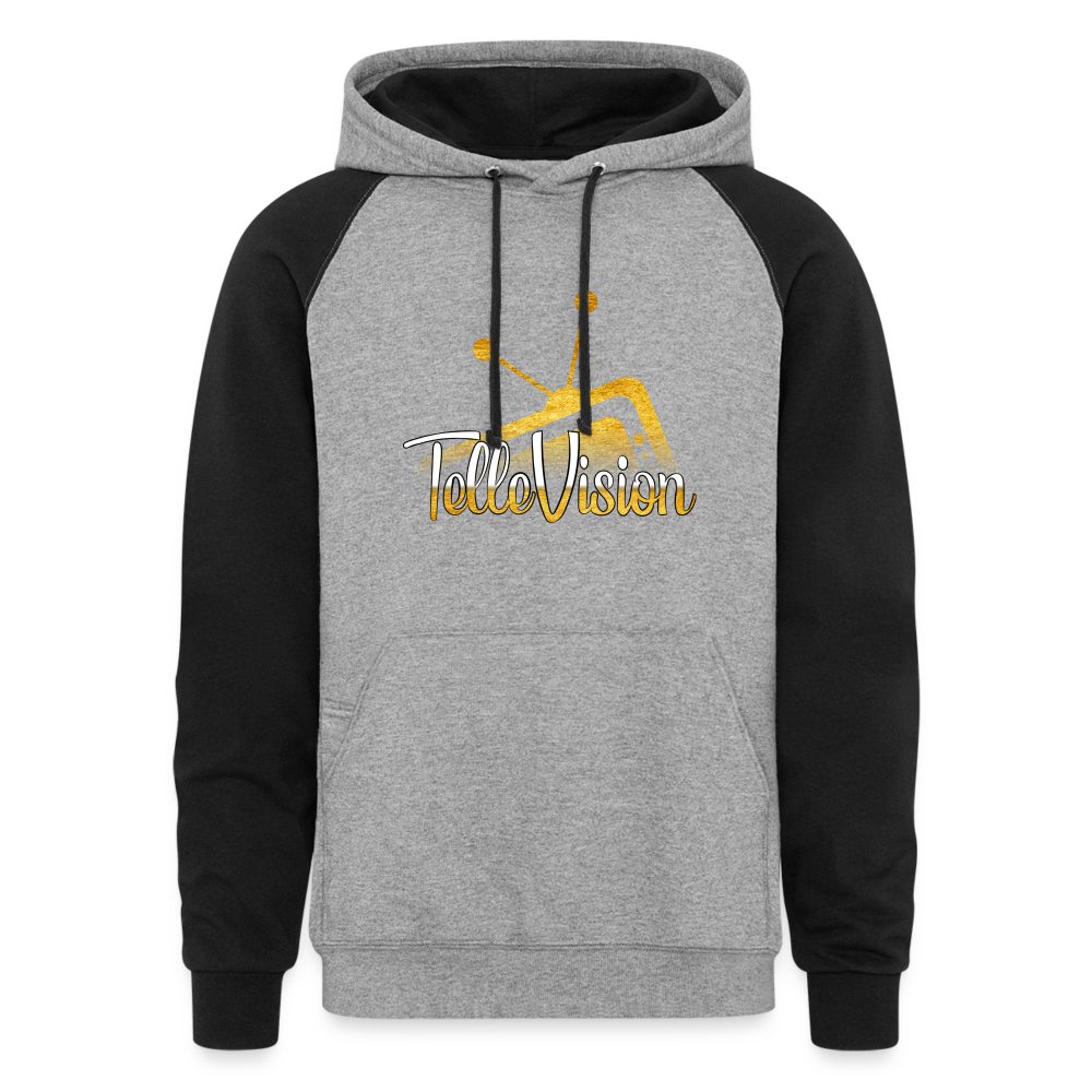 TelleVision Unisex Colorblock Hoodie - heather gray/black