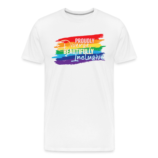 GU 'Diverse And Inclusive' 🌈❤️ Pride Month Men’s Organic T-Shirt - white