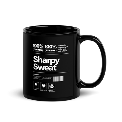 Sharpy Dot 'Sharpy Sweat' Black Glossy Mug