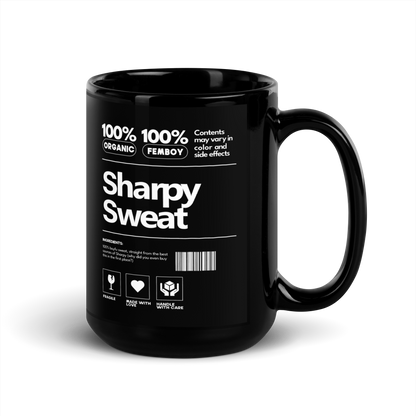 Sharpy Dot 'Sharpy Sweat' Black Glossy Mug