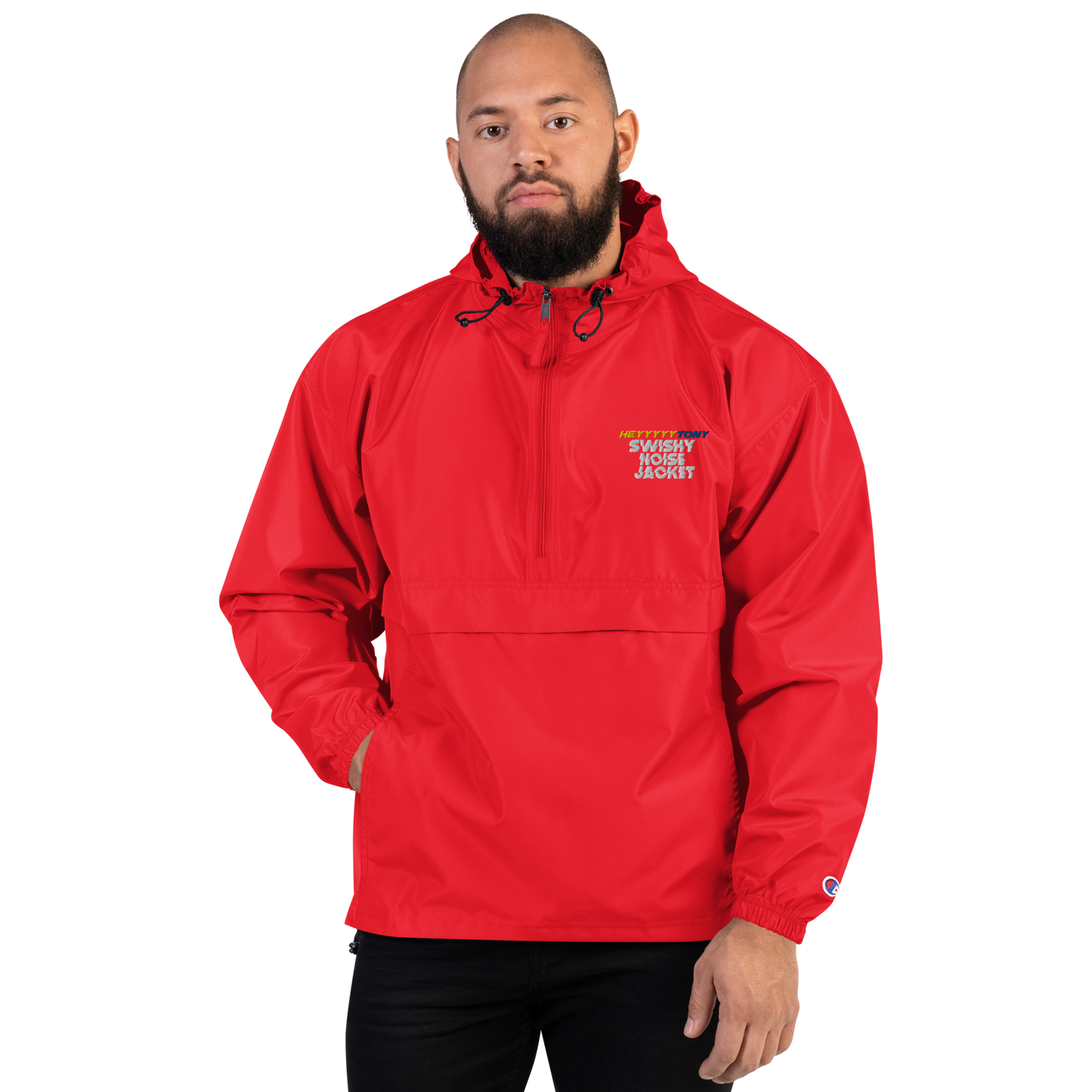 Adult HeyyyyTony Embroidered Champion Packable Jacket