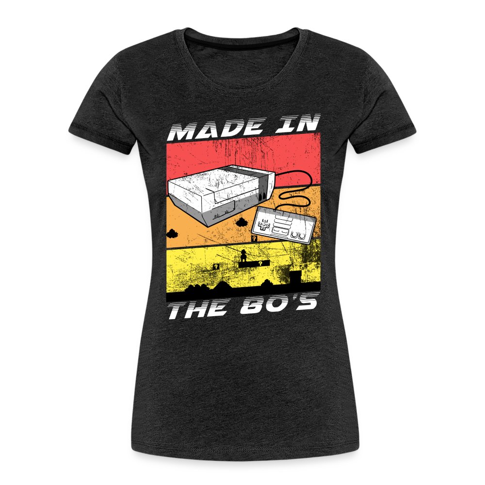 GU 'Made in the 80's' Women’s Premium Organic T-Shirt - White - charcoal grey