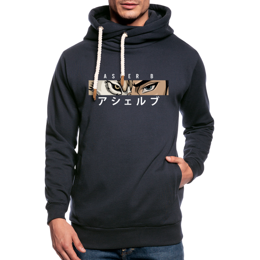 Asher B Shawl Collar Hoodie - navy