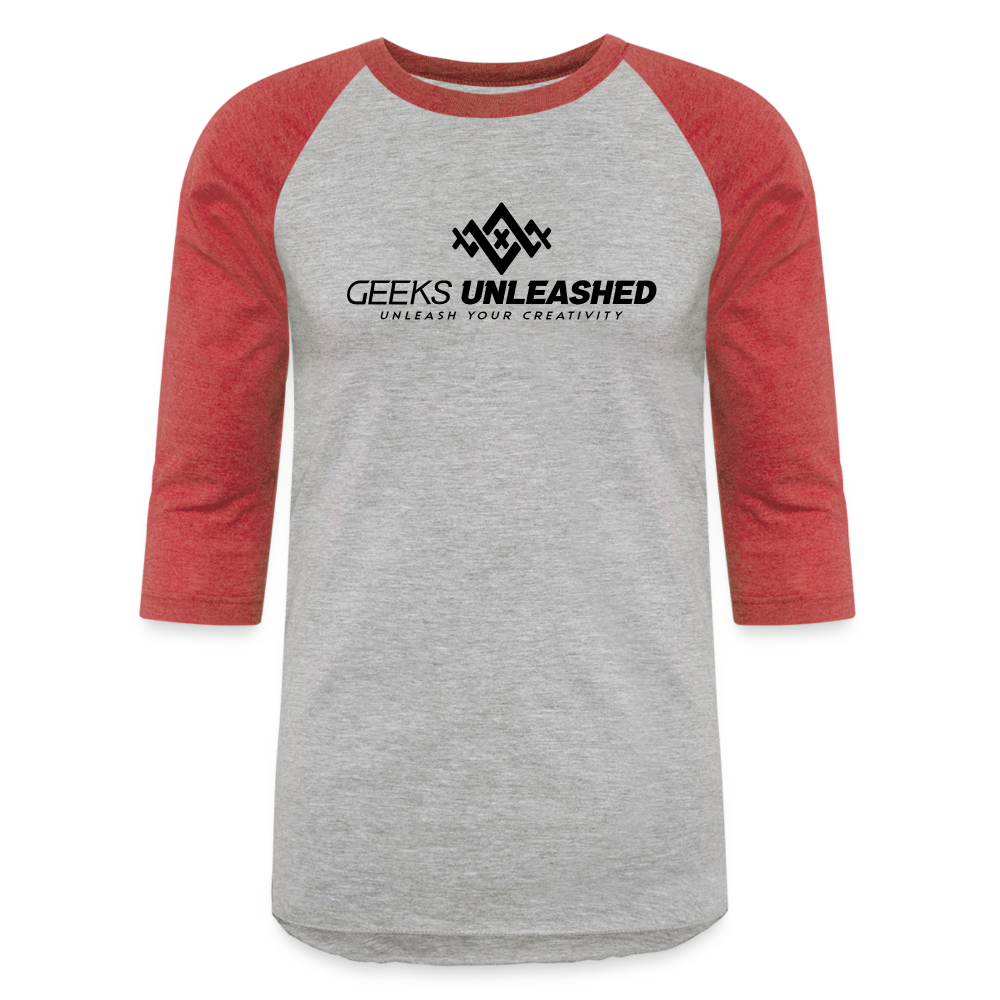Adult Baseball T-Shirt - heather gray/red
