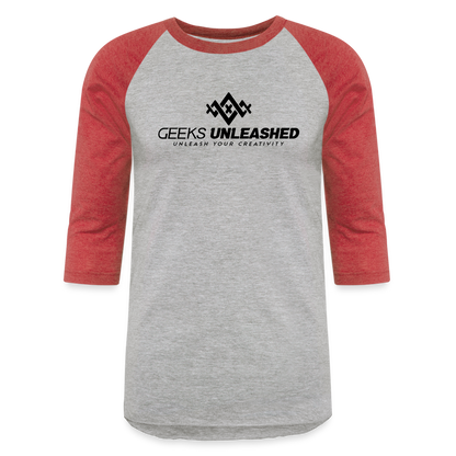 Adult Baseball T-Shirt - heather gray/red