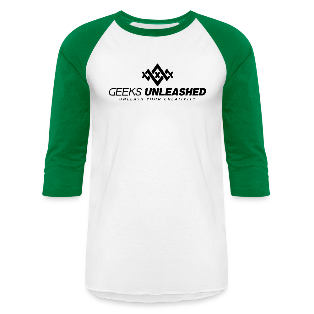 Adult Baseball T-Shirt - white/kelly green