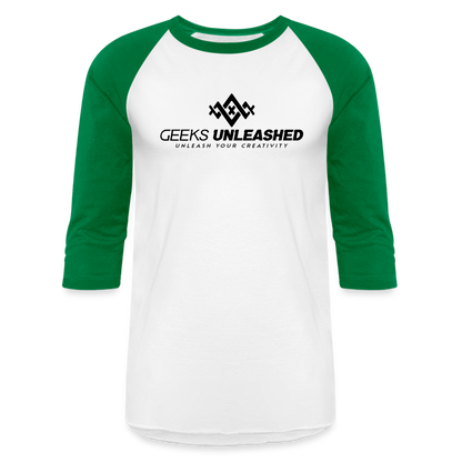 Adult Baseball T-Shirt - white/kelly green