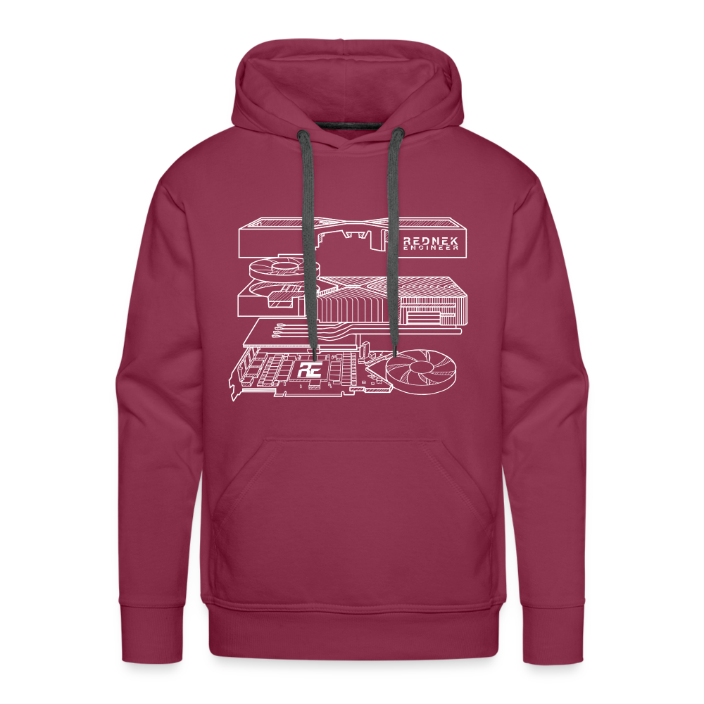 Men’s RE 'Blueprint' Premium Hoodie - burgundy