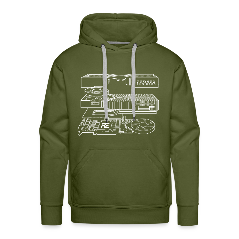 Men’s RE 'Blueprint' Premium Hoodie - olive green