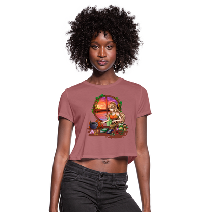 Women's Lady Nostia 'Alchemy' Cropped T-Shirt - mauve