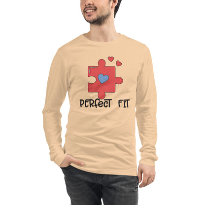 Adult 'Perfect Fit Pink Piece' Long Sleeve T-Shirt