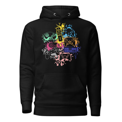 Adult 'Rainbow Controller Splash' Pullover Hoodie