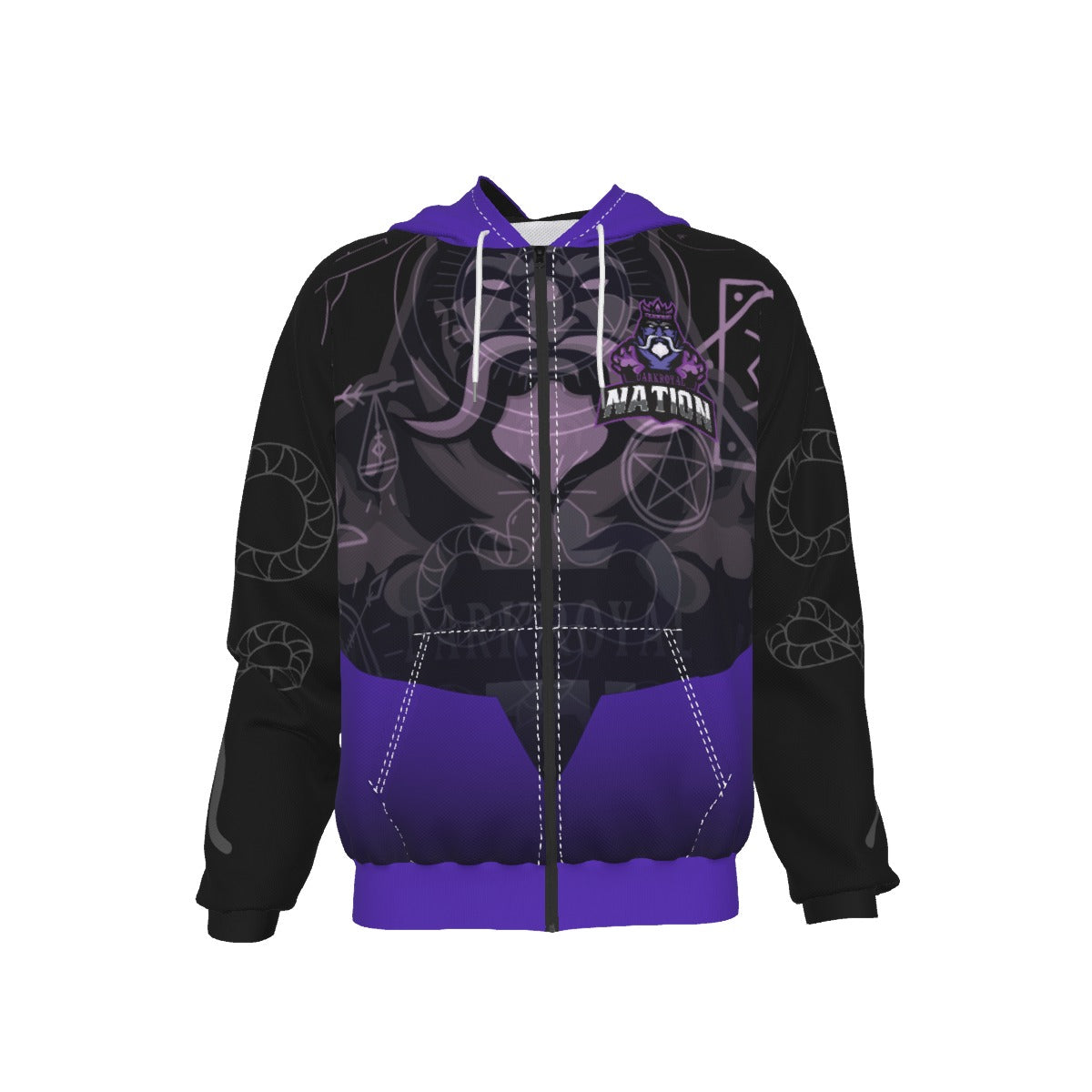 Men's Dark Royal Nation 'Phantom' Heavy Fleece Zipped Hoodie