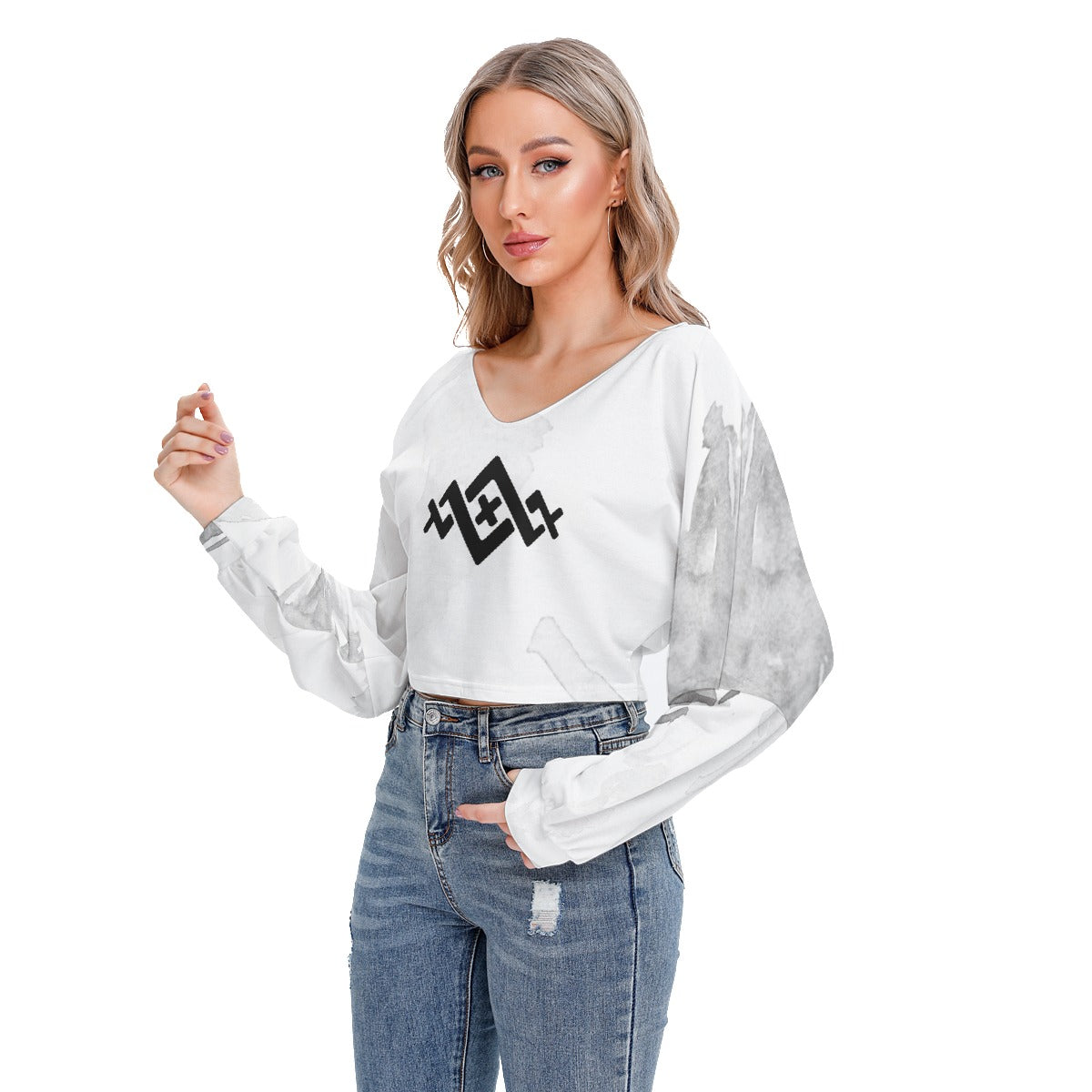 Women's All Over Print Drop Shoulder Sweatshirt